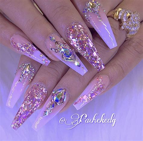 acrylic nail designs bling